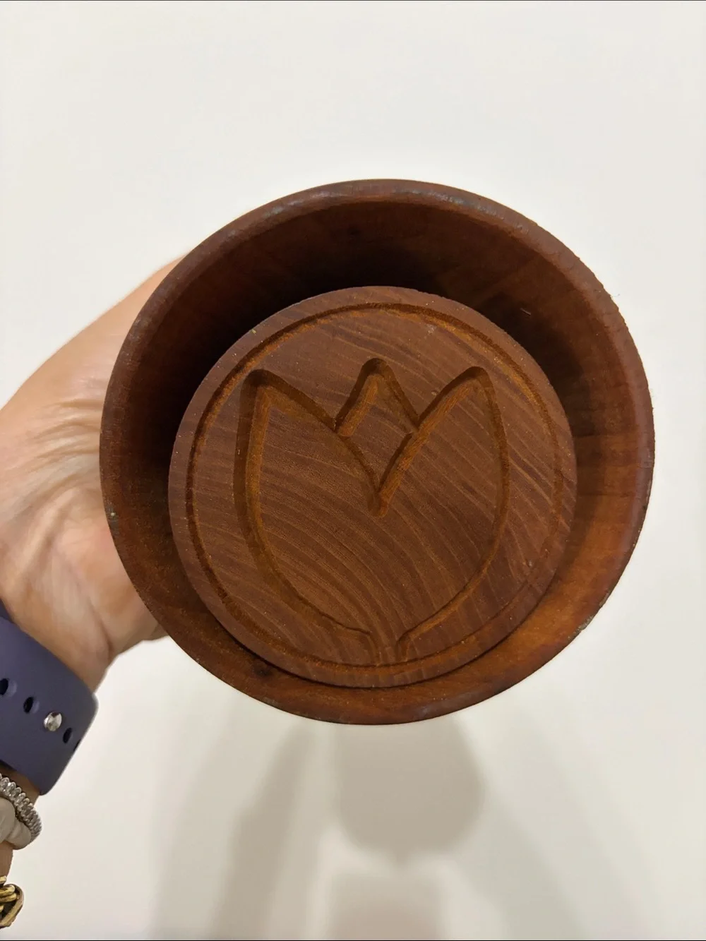 🤎VINTAGE🤎Wooden Tulip Butter Mold - Warm Brown